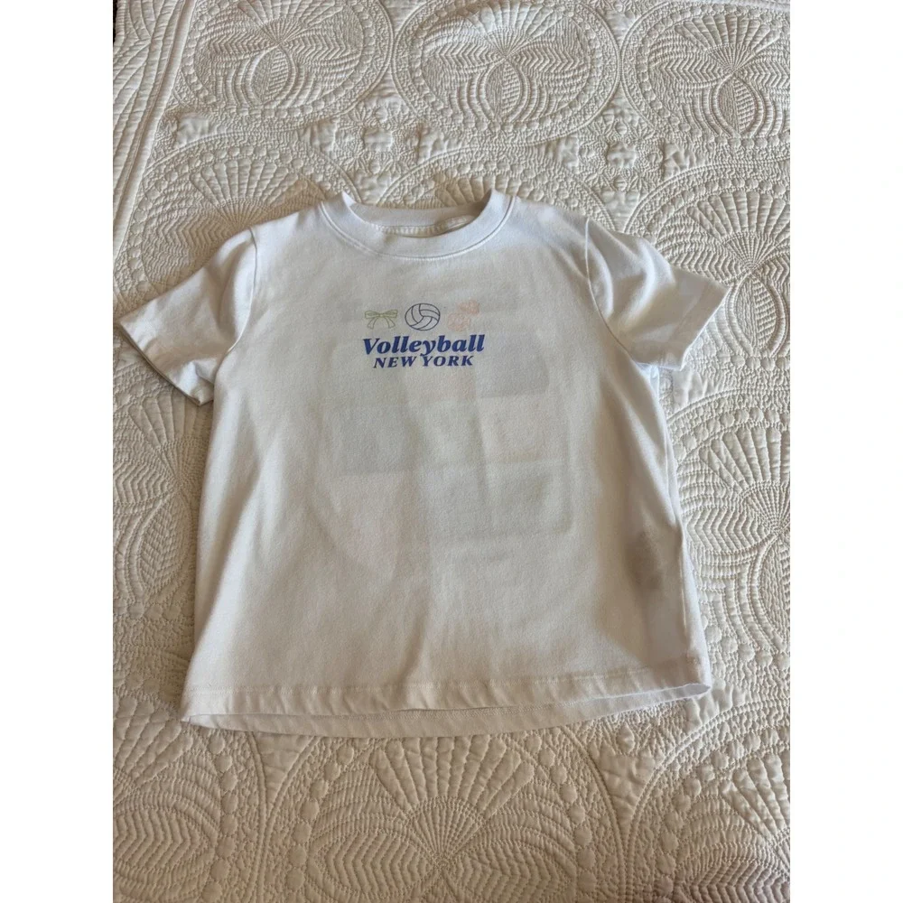 Abercrombie Kids Girls T-Shirt Volleyball Graphic Tee Size 5/6